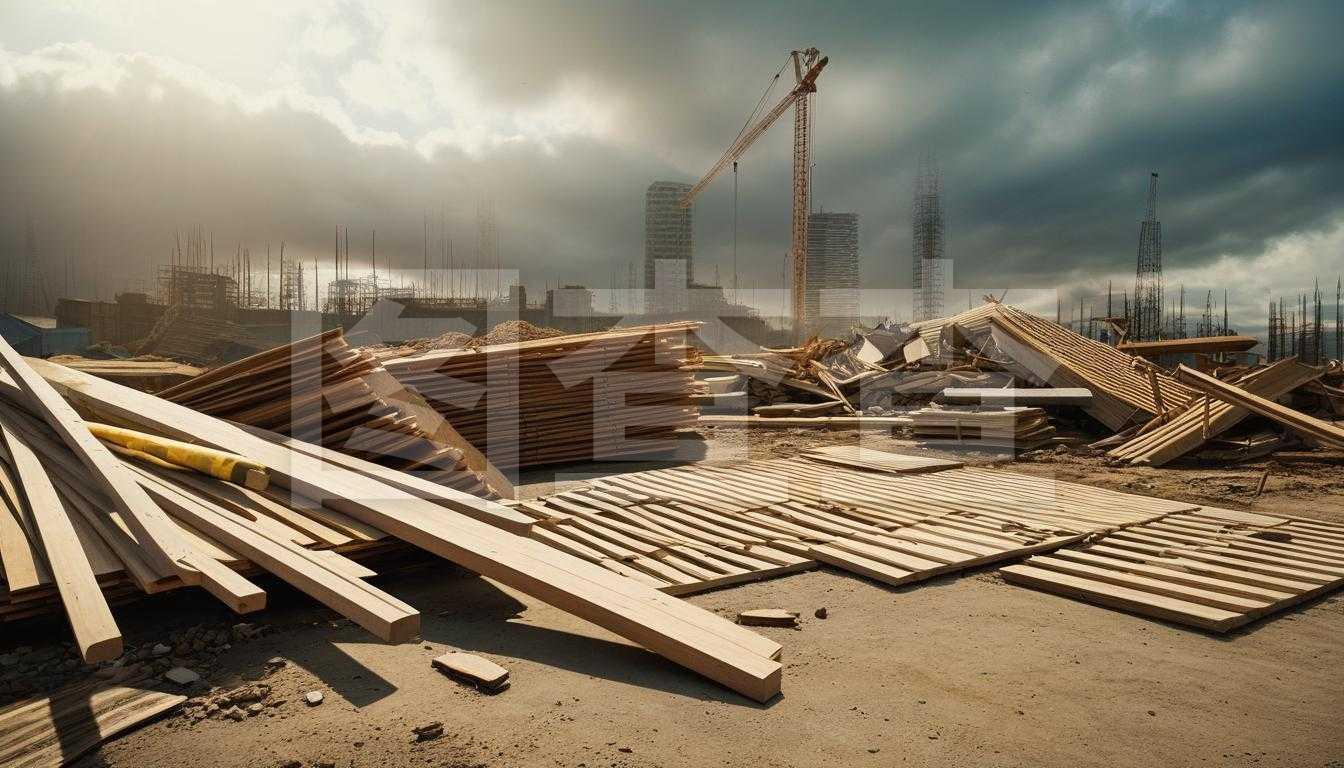 廢墟中的建筑材料